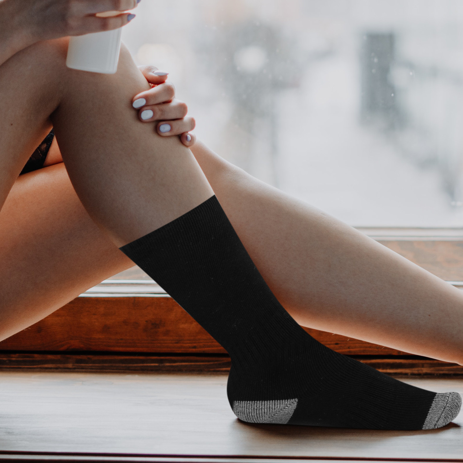 Thermal Sock Winter - 1Set USB Rechargeable Heated Socks for