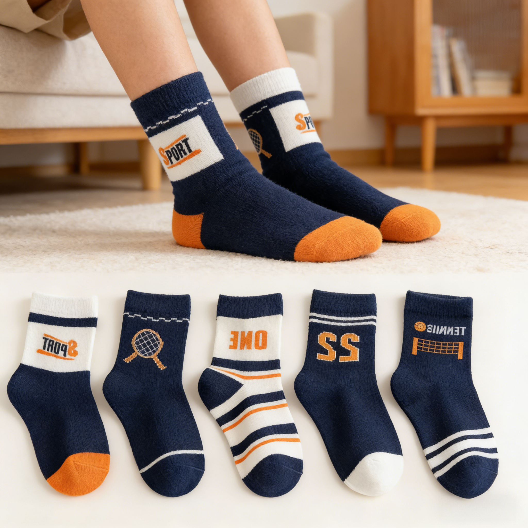 Children's Socks 5-Pack – Boys - مراجعة Cotton Crew Sock Pack وسعره