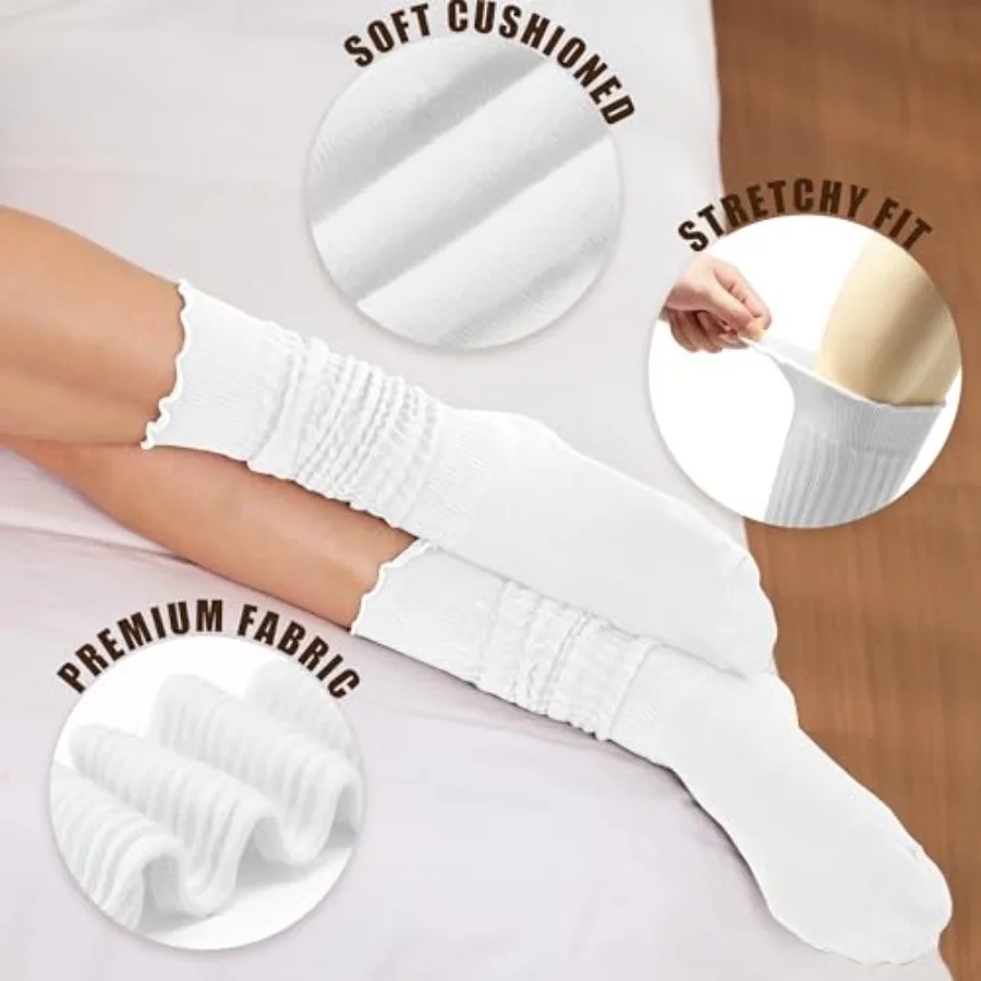 Women's Ruffle Slouchy Socks 3 - مراجعة Boot Sock Slouchy وسعره