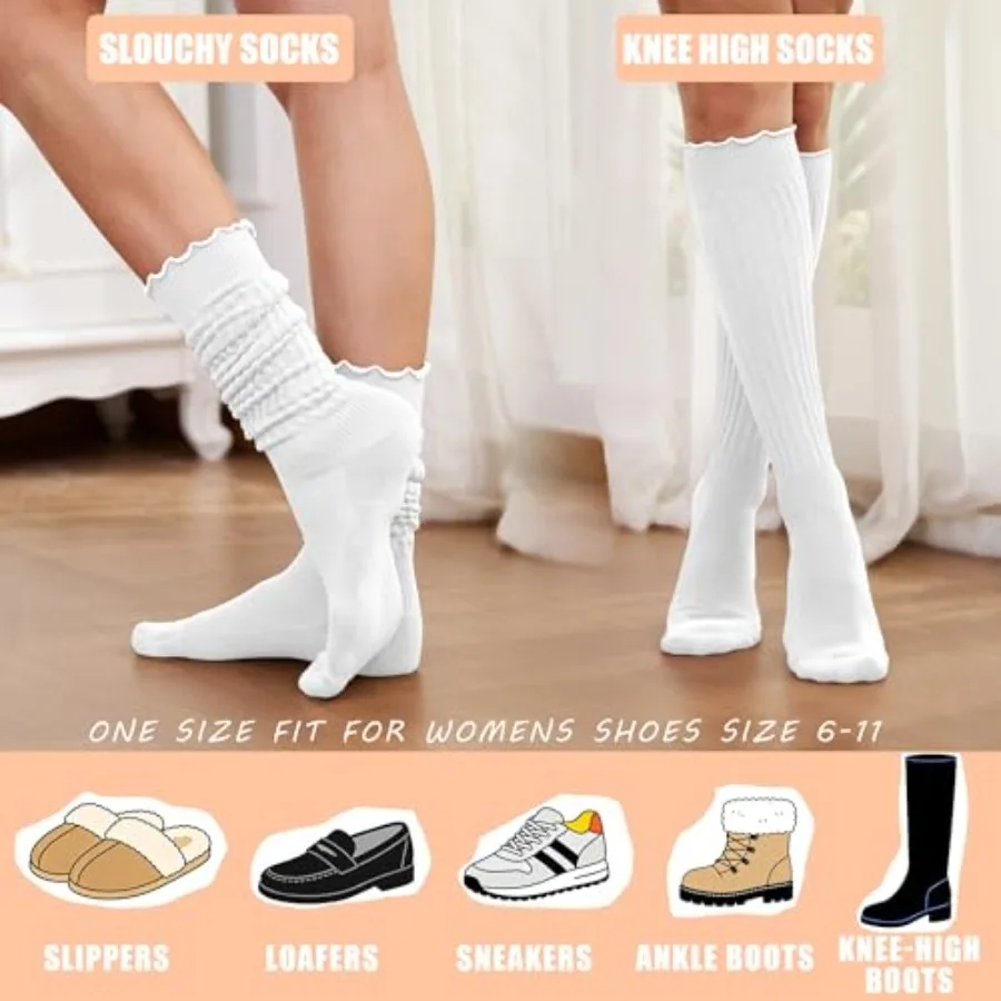Women's Ruffle Slouchy Socks 3 - مراجعة Boot Sock Slouchy وسعره