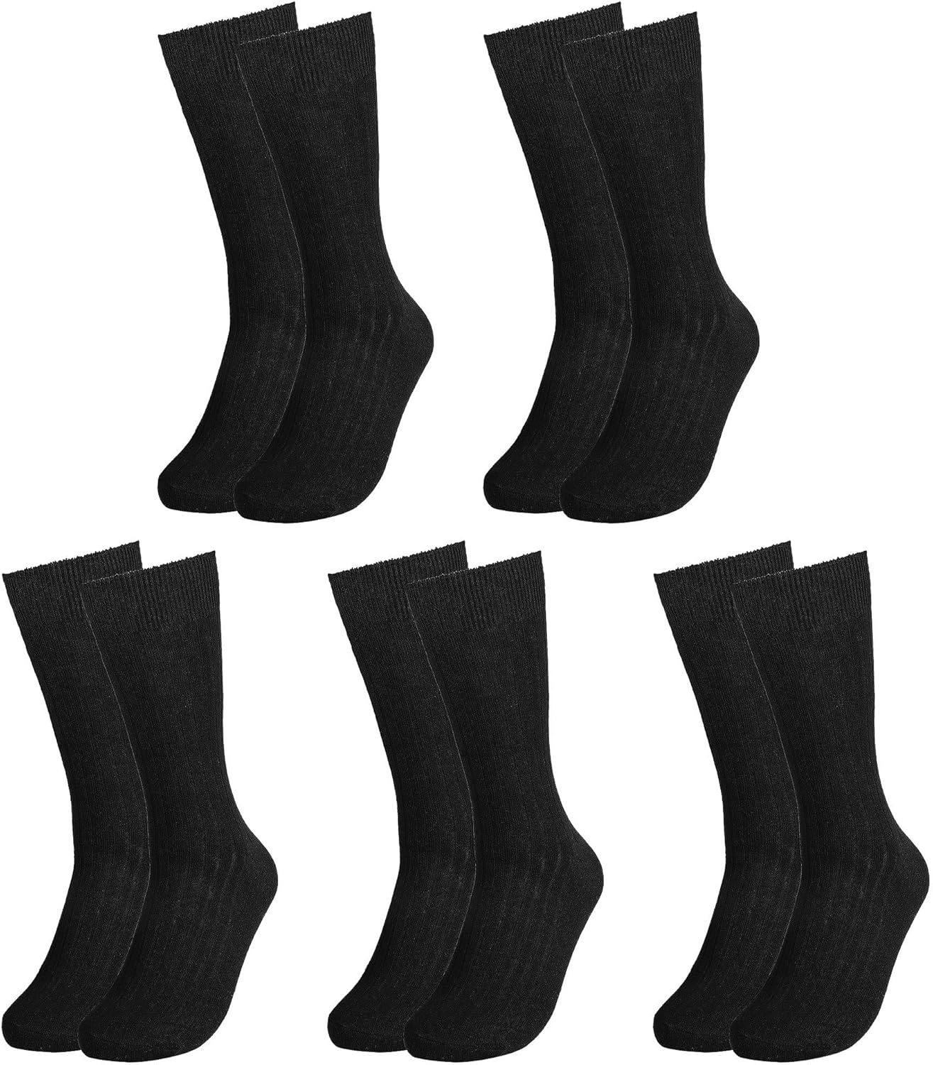 Men Dress Socks 5-Pack Plain R - مراجعة Cotton Crew Sock Pack وسعره