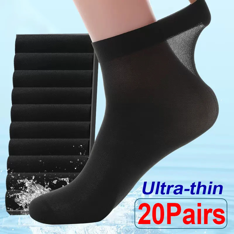 Men Ice Silk Socks Summer Spri - مراجعة Silk Sock Bamboo وسعره